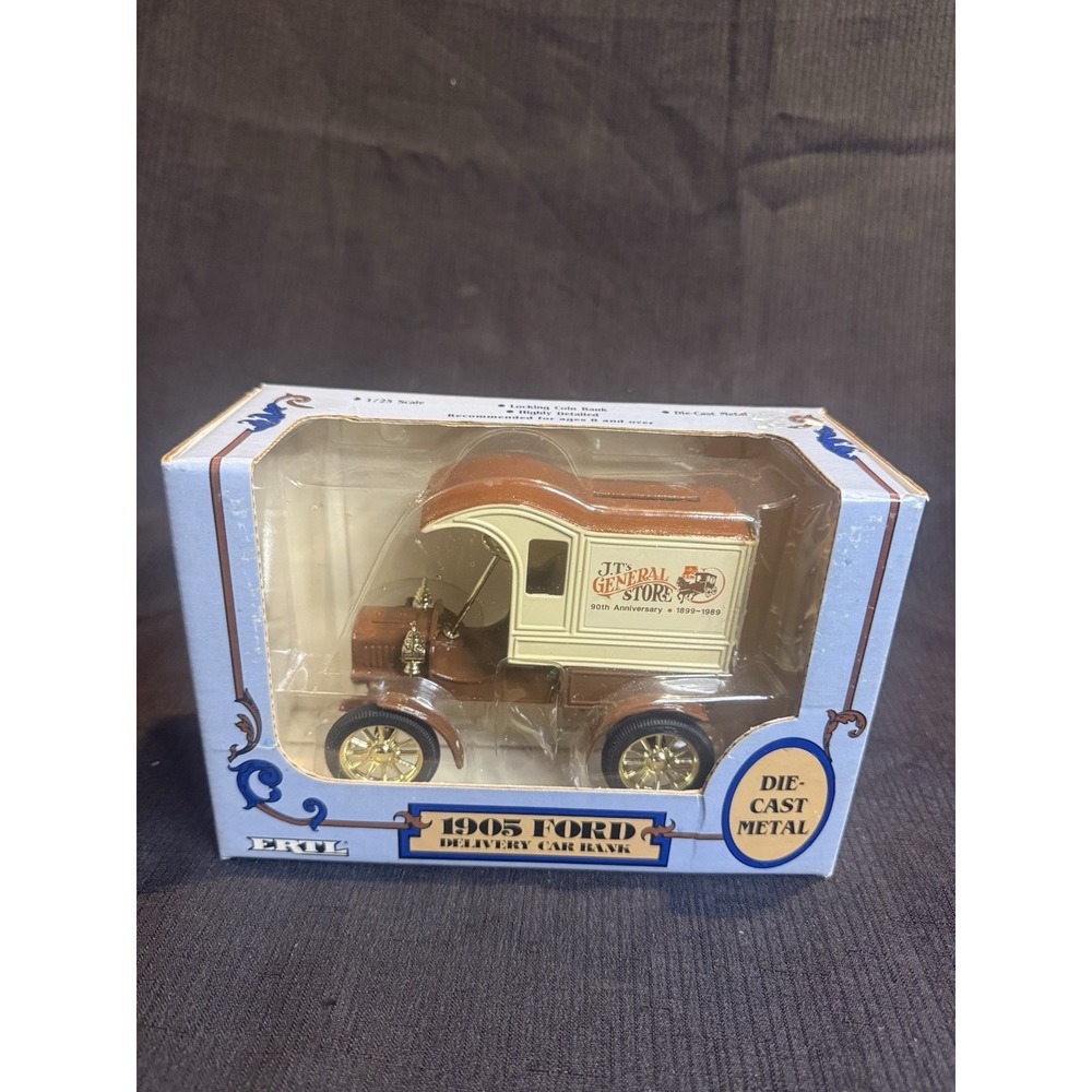 Vintage 1905 Ford JT's General Store Truck Bank Ertl Die-Cast Metal 1:25 Scale